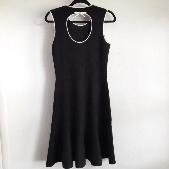 Kate Spade black fluted bow back knit dress - Picture 3 of 7
